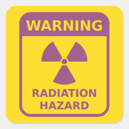 Cuadrada Pegatina de signos de advertencia de radiación