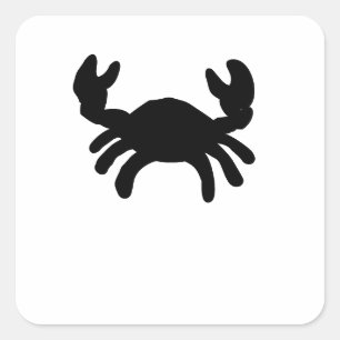 Cuadrada Pegatina de silueta de cangrejo