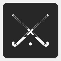 Pegatina de silueta de hockey sobre hierba negro