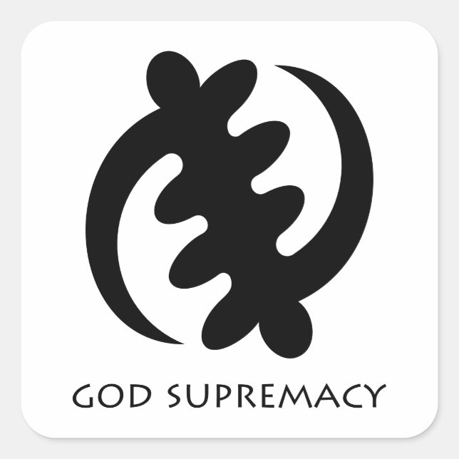 Cuadrada Pegatina de Símbolo Adinkra Africano Gye Nyame (Anverso)