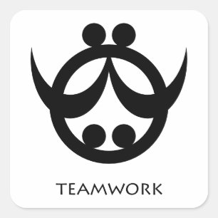 Cuadrada pegatina de Símbolo Adinkra de cooperación