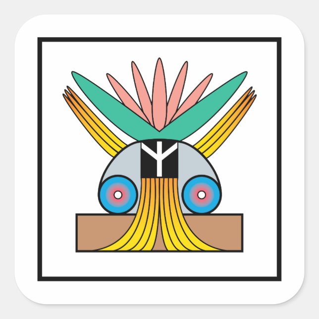 Cuadrada Pegatina de símbolo de paz de Salome (Anverso)