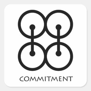 Cuadrada Pegatina de símbolos Adinkra Commité (Me Ware Wo)