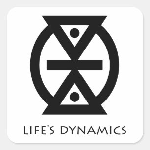 Cuadrada Pegatina de símbolos Adinkra de Life Dynamics (Mme