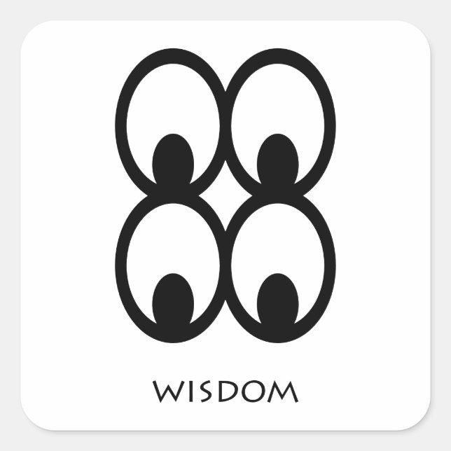 Cuadrada Pegatina de símbolos Adinkra ( Mate Masie ) (Anverso)