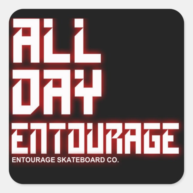 Cuadrada Pegatina de Skateboarding de Entourage - SQUARE (Anverso)