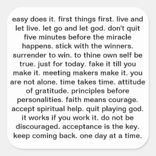 Cuadrada PEGATINA de slogan