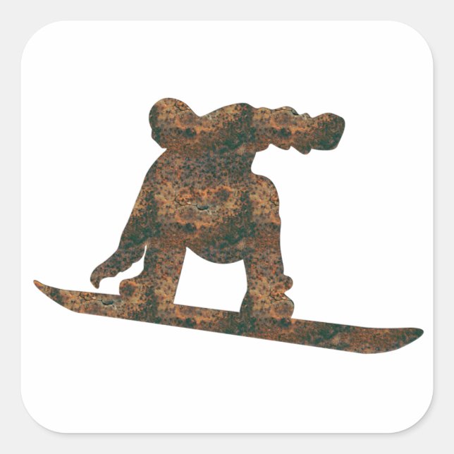 Cuadrada Pegatina de snowboard Rost (Anverso)