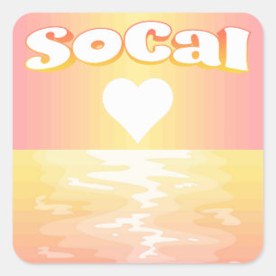 Cuadrada Pegatina de SoCal Love Square