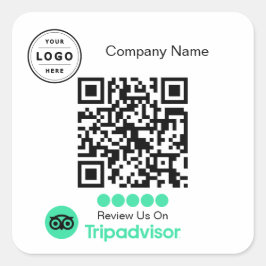 Cuadrada Pegatina de solicitud de reseña de Tripadvisor