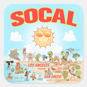 Cuadrada Pegatina de Southern California Square