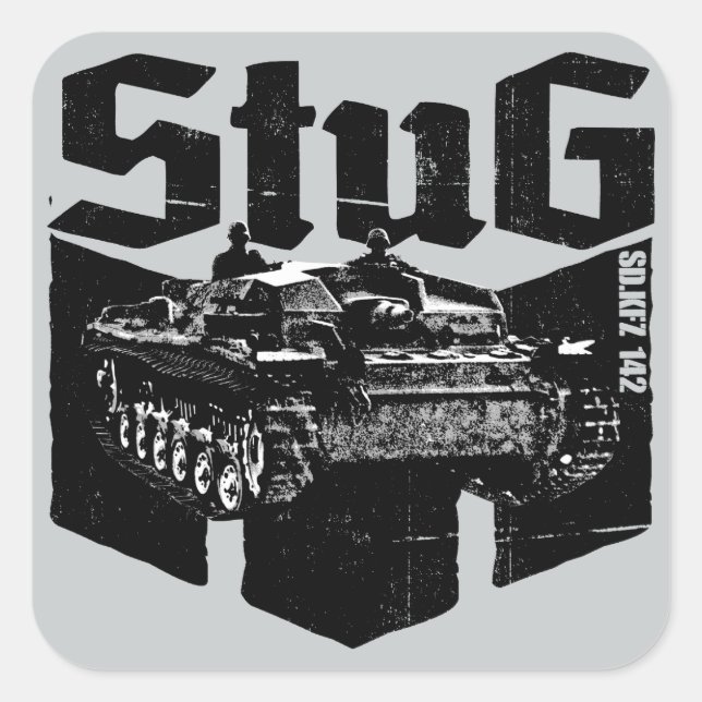 Cuadrada Pegatina de StuG III (Anverso)
