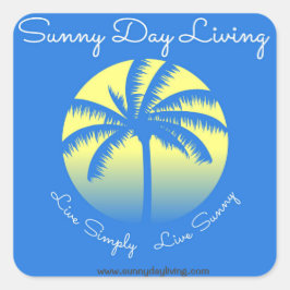 Cuadrada Pegatina de Sunny Day