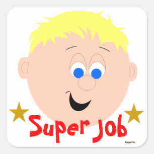 Cuadrada Pegatina de Super Job