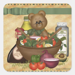 Cuadrada Pegatina de Sweet Salad Square