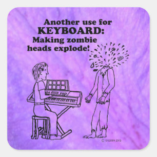 Cuadrada Pegatina de teclado Zombie Explode Square