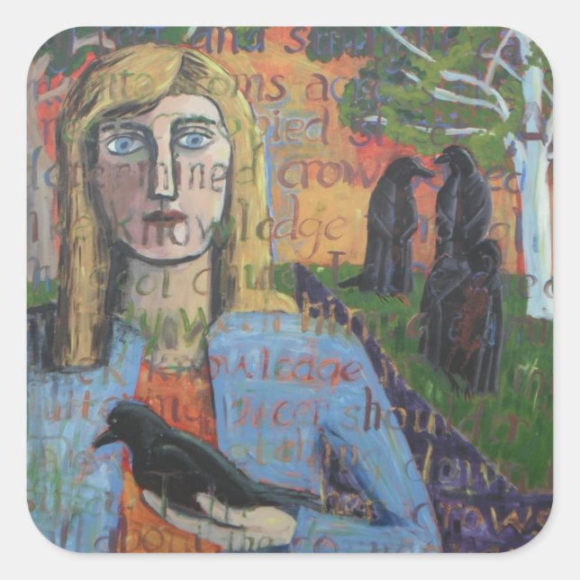 Cuadrada Pegatina de terciopelo sin pretensiones (Anverso)