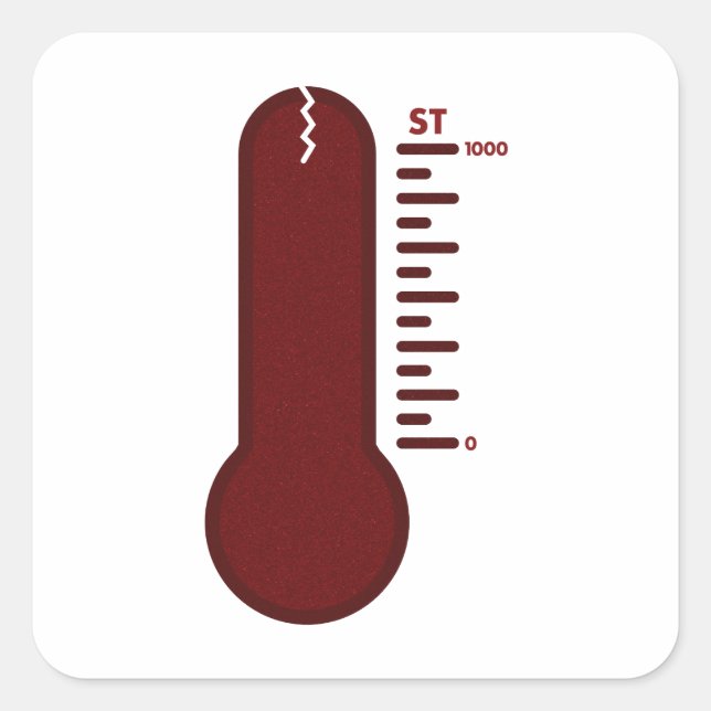 Cuadrada Pegatina de termómetro de estrés (Anverso)