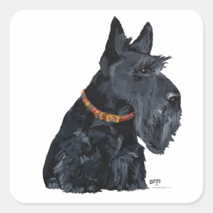 Cuadrada Pegatina de Terrier Escocés