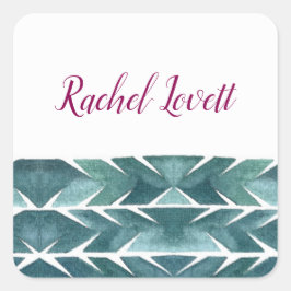 Cuadrada Pegatina de textura de cactus verde