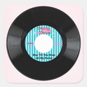 Cuadrada Pegatina de tiempo de fiesta