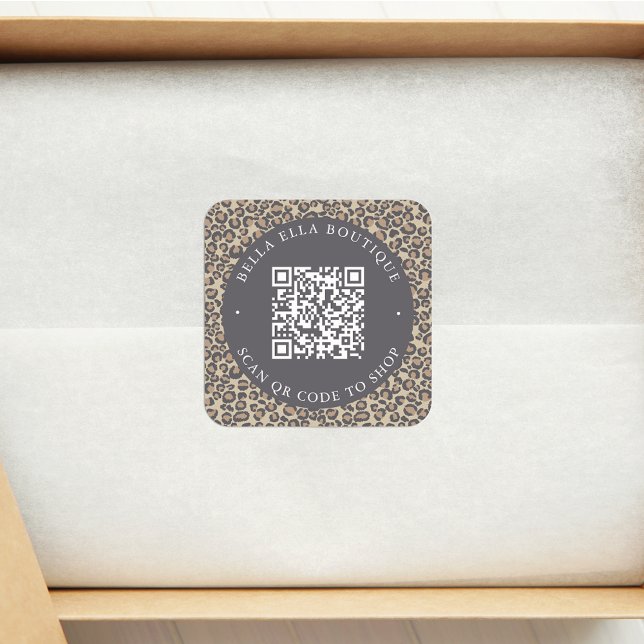 Cuadrada Pegatina de tienda de código QR Personalizado de l (Subido por el creador)