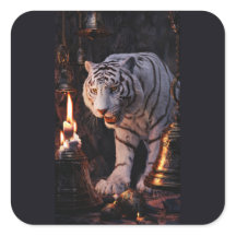Pegatina de Tigre Blanco – Un Toque de Salvaje