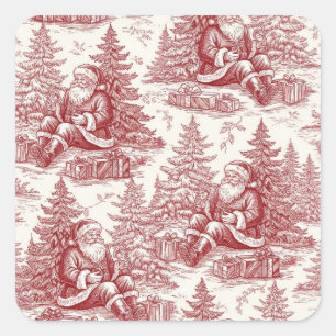 Cuadrada Pegatina de toile de Navidad