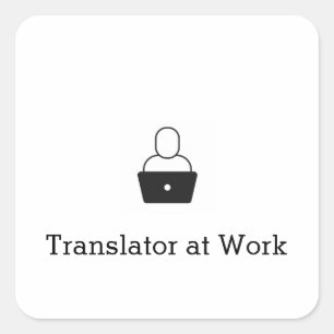 Cuadrada Pegatina de traductores en el trabajo