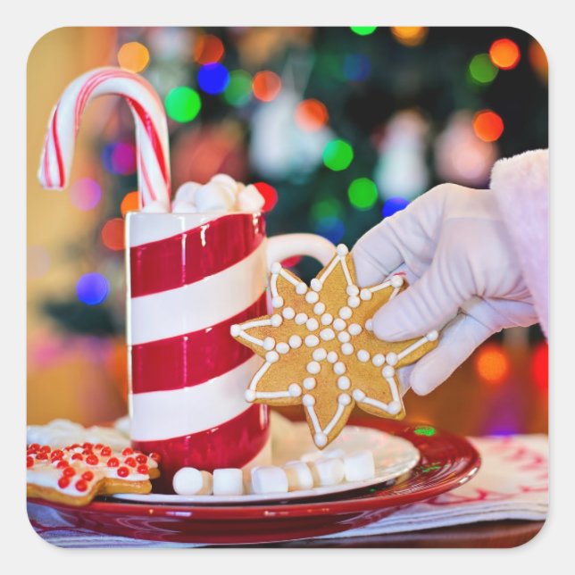 Cuadrada Pegatina de Tratamientos de Santa (Anverso)