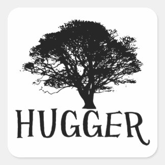 Cuadrada Pegatina de Tree Hugger