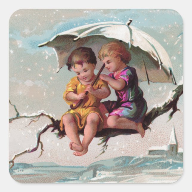 Cuadrada Pegatina de Treetop Children Square (Anverso)