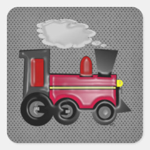 Cuadrada pegatina de Tren 3D
