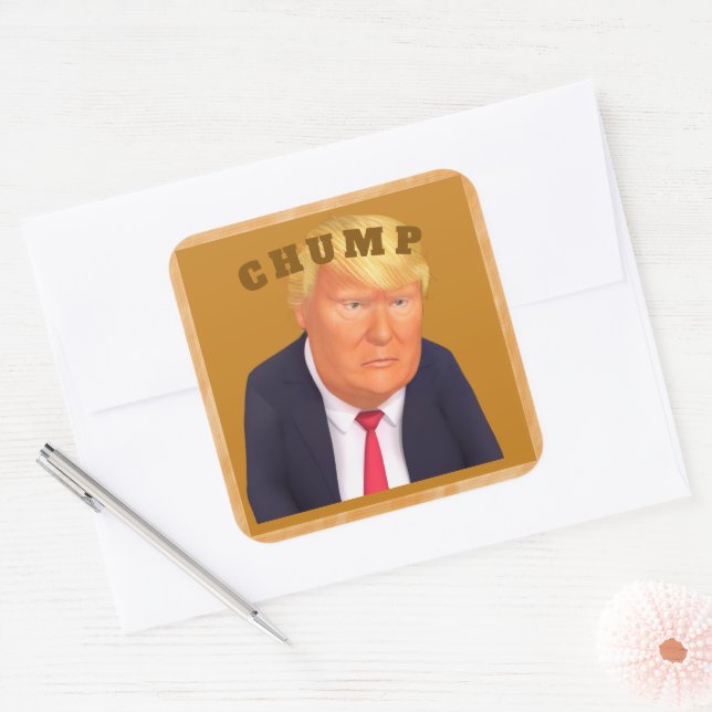 Cuadrada Pegatina de Trump/Tonto (Sobre)