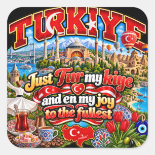 Cuadrada Pegatina de Turkiye