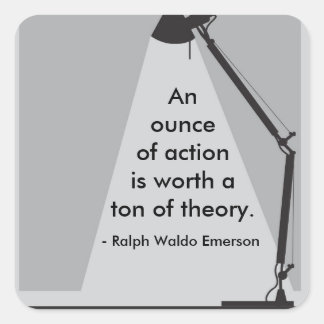 Cuadrada pegatina de "Una onza de acción"
