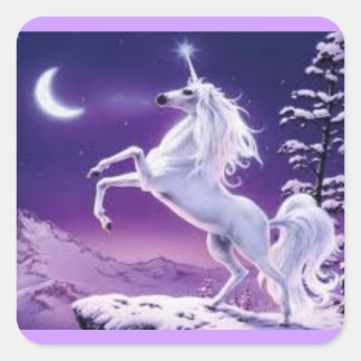 Cuadrada Pegatina de Unicorn