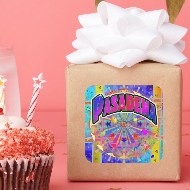 Cuadrada Pegatina de Unidad Cósmica de Pasadena (Fiesta)