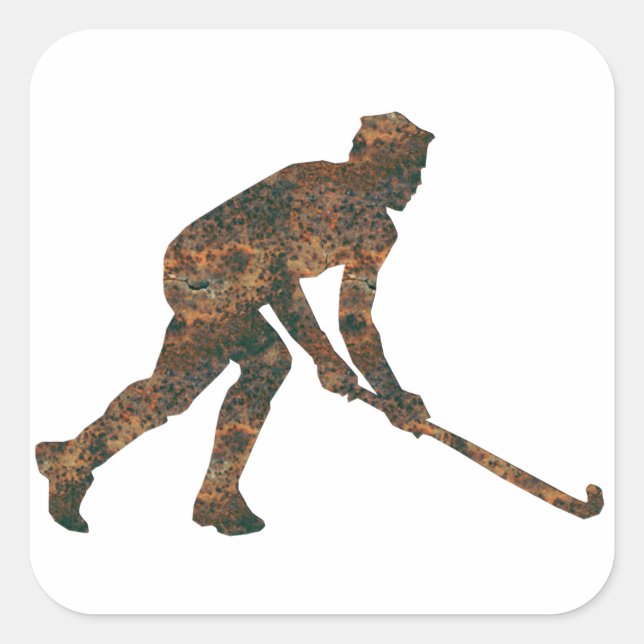 Cuadrada Pegatina de Unihockey Rost (Anverso)