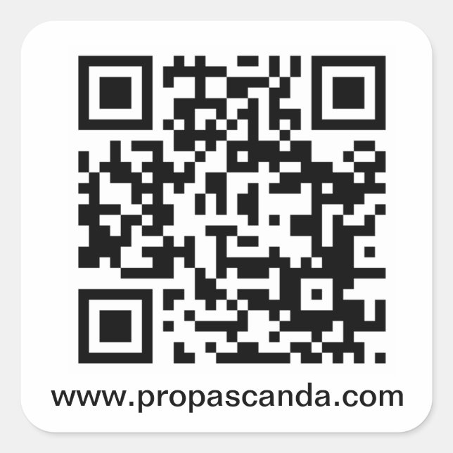 Cuadrada Pegatina de URL de código QR (Anverso)