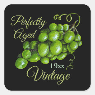 Cuadrada Pegatina de uvas