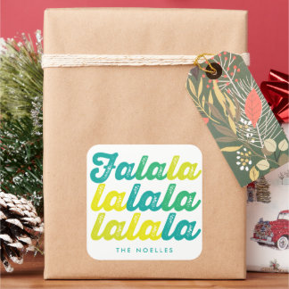 Cuadrada Pegatina de vacaciones Personalizado Ombre Green L