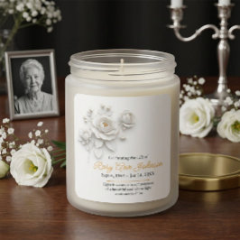 Cuadrada Pegatina de vela conmemorativa de rosa personaliza