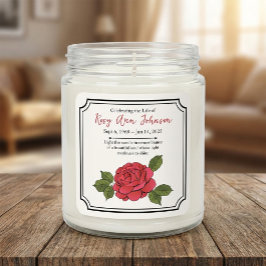 Cuadrada Pegatina de vela de recuerdo de peonía personaliza