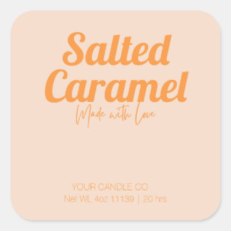 Cuadrada pegatina de velas cuadradas de Caramel retro Salta