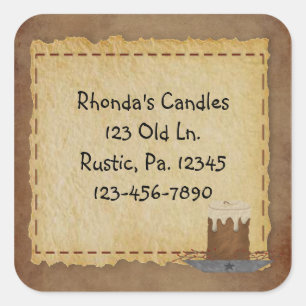 Cuadrada Pegatina de velas primitivas