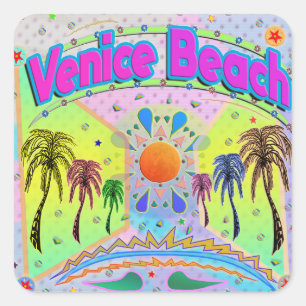 Cuadrada Pegatina de Venice Beach Calm Desire