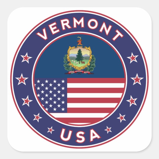 Cuadrada Pegatina de Vermont, estuche de teléfono, bolsa de (Anverso)