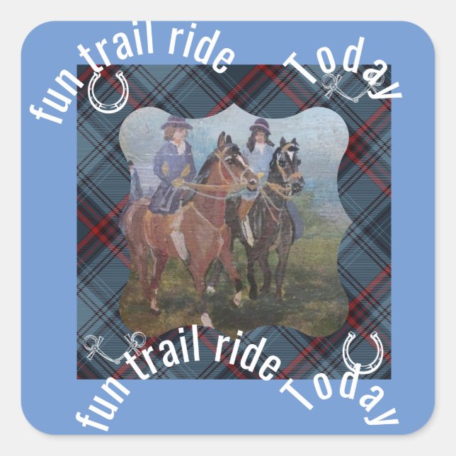 Cuadrada Pegatina de viaje divertido (Anverso)