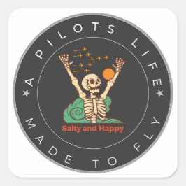 Cuadrada pegatina de vida piloto